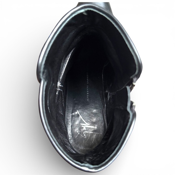 GIUSEPPE ZANOTTI Daddy 40 black leather ankle boots size 39 - Picture 13 of 16